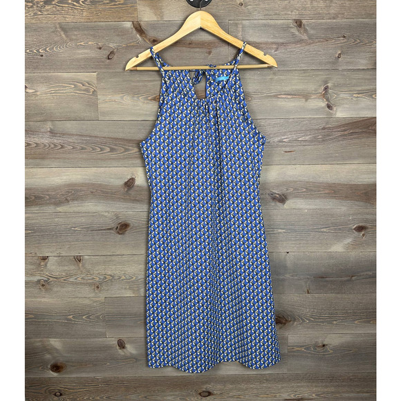 J. McLaughlin Dresses & Skirts - J. McLaughlin Maria Halter Blue Sleeveless Saddle Print Dress